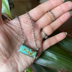 Mine 8 Turquoise Bar Pendant Necklace.